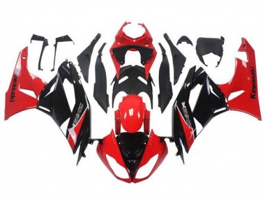 Billige Rot Glänzendes Schwarz 2009-2012 Kawasaki ZX6R Motorrad Verkleidung