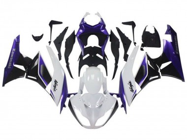 Billige Lila Weiß Schwarz 2009-2012 Kawasaki ZX6R Motorrad Verkleidung