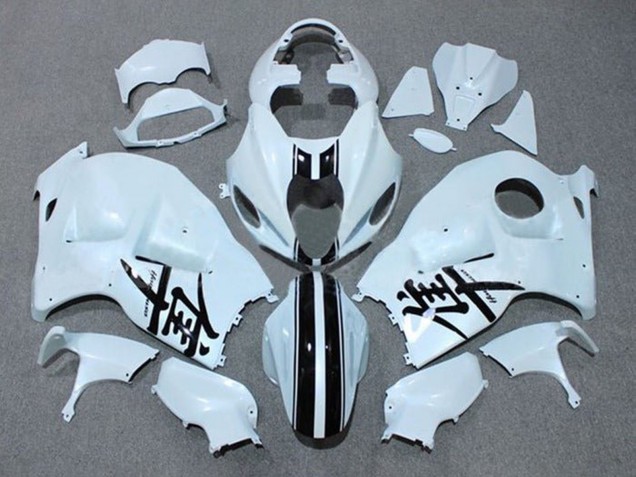 Billige Weiß Schwarz Streifen 1996-2007 Suzuki GSXR 1300 Hayabusa Motorrad Verkleidung