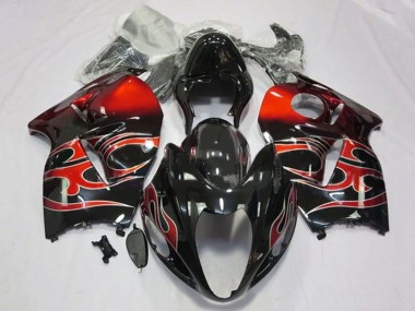 Billige Glänzendes Schwarz Rot Tribal 1996-2007 Suzuki GSXR 1300 Hayabusa Motorrad Verkleidung