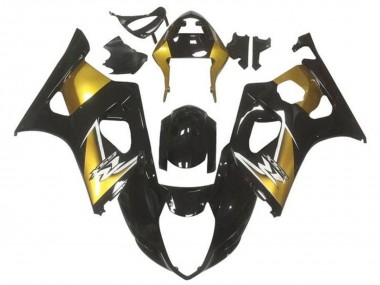Billige Gold Glänzendes Schwarz 2003-2004 Suzuki GSXR 1000 Motorrad Verkleidung