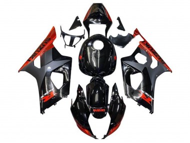 Billige Glänzendes Schwarz Matt Schwarz Orange 2003-2004 Suzuki GSXR 1000 Motorrad Verkleidung