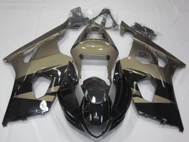 Billige Glänzendes Schwarz Taupe Braun 2003-2004 Suzuki GSXR 1000 Motorrad Verkleidung