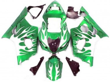 Billige Grün Weiß Flamme 2003-2004 Suzuki GSXR 1000 Motorrad Verkleidung