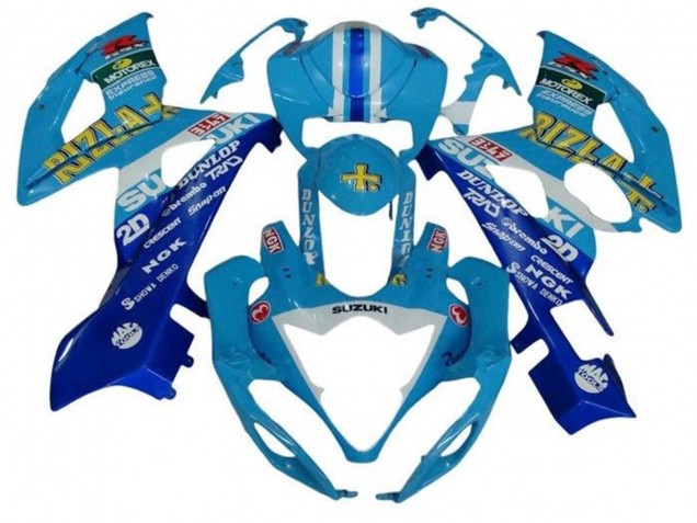 Billige Blau Weiß Streifen Rizla 2005-2006 Suzuki GSXR 1000 Motorrad Verkleidung