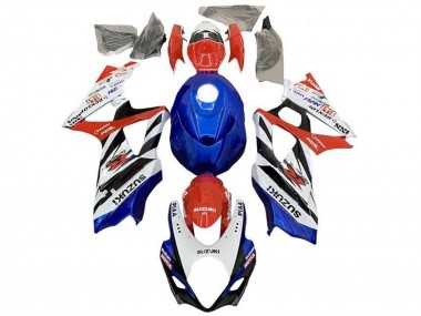 Billige Weiß Rot Blau Schwarz Streifen 2005-2006 Suzuki GSXR 1000 Motorrad Verkleidung