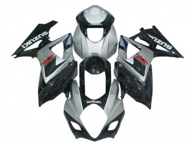 Billige Grau Glänzendes Schwarz Rot Weiß 2007-2008 Suzuki GSXR 1000 Motorrad Verkleidung