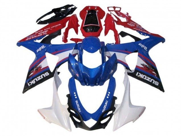 Billige Blau Weiß Rot Schwarz Streifen 2009-2016 Suzuki GSXR 1000 Motorrad Verkleidung
