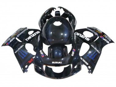 Billige Schwarz Dunkel blau Monster 1996-2000 Suzuki GSXR 600 / GSXR 750 Motorrad Verkleidung
