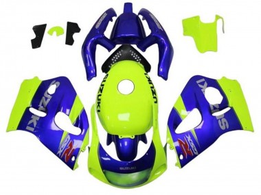 Billige Blau Gelb 1996-2000 Suzuki GSXR 600 / GSXR 750 Motorrad Verkleidung
