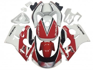 Billige Rot Weiß Schwarz Streifen 1996-2000 Suzuki GSXR 600 / GSXR 750 Motorrad Verkleidung