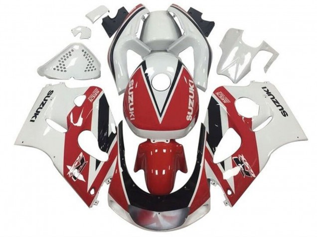 Billige Rot Weiß Schwarz Streifen 1996-2000 Suzuki GSXR 600 / GSXR 750 Motorrad Verkleidung