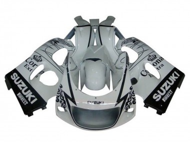 Billige Weiß Schwarz Tribal Corona 1996-2000 Suzuki GSXR 600 / GSXR 750 Motorrad Verkleidung