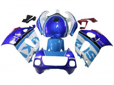 Billige Weiß Blau Streifen 1996-2000 Suzuki GSXR 600 / GSXR 750 Motorrad Verkleidung