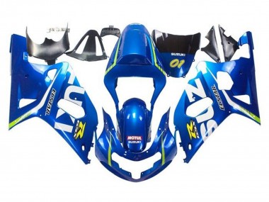 Billige Blau Gelb Grün Weiß 2001-2003 Suzuki GSXR 600 / GSXR 750 Motorrad Verkleidung