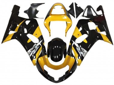 Billige Gelb Silber Glänzendes Schwarz 2001-2003 Suzuki GSXR 600 / GSXR 750 Motorrad Verkleidung