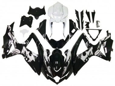 Billige Weiß Glänzendes Schwarz Leyla 2008-2010 Suzuki GSXR 600 / GSXR 750 Motorrad Verkleidung