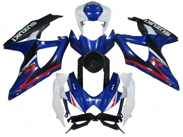 Billige Weiß Blau Rot Schwarz 2008-2010 Suzuki GSXR 600 / GSXR 750 Motorrad Verkleidung