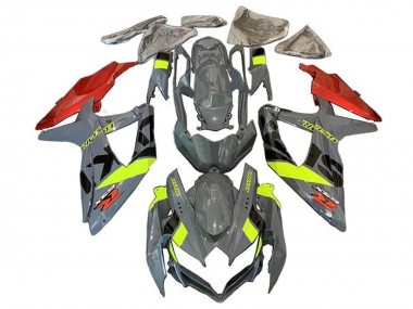 Billige Nardo Grau Neon Gelb Rot Schwarz 2008-2010 Suzuki GSXR 600 / GSXR 750 Motorrad Verkleidung