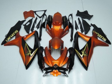 Billige Orange Gold Schwarz 2008-2010 Suzuki GSXR 600 / GSXR 750 Motorrad Verkleidung