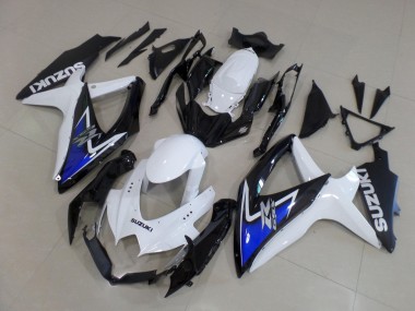 Billige Weiß Blau Glänzendes Schwarz 2008-2010 Suzuki GSXR 600 / GSXR 750 Motorrad Verkleidung