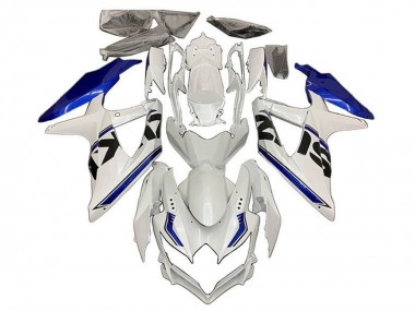 Billige Weiß Blau Schwarz Streifen 2008-2010 Suzuki GSXR 600 / GSXR 750 Motorrad Verkleidung
