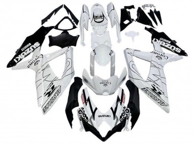 Billige Weiß Schwarz Alstare Corona Extra Motul 2008-2010 Suzuki GSXR 600 / GSXR 750 Motorrad Verkleidung