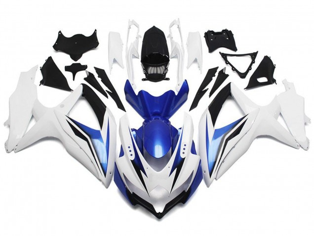Billige Weiß Blau Schwarz 2008-2010 Suzuki GSXR 600 / GSXR 750 Motorrad Verkleidung