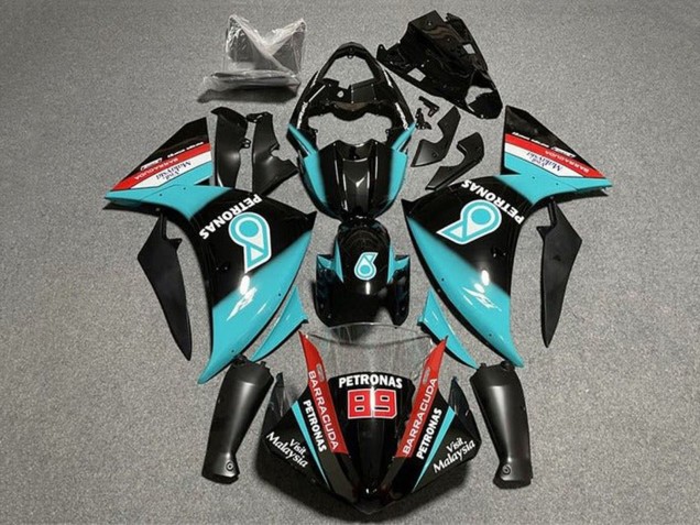 Billige Glänzendes Schwarz Blau Petronas 2012-2014 Yamaha YZF 1000 R1 Motorrad Verkleidung
