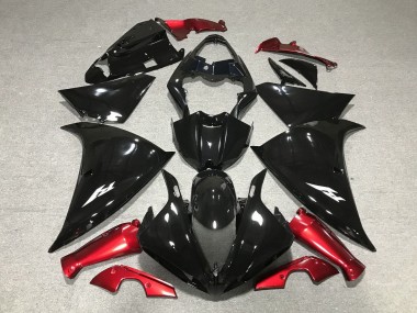 Billige Glänzendes Schwarz Rot 2012-2014 Yamaha YZF 1000 R1 Motorrad Verkleidung