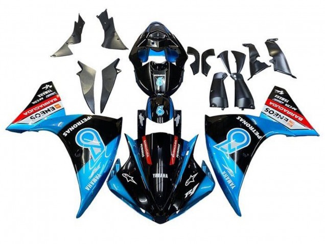 Billige Glänzendes Schwarz Blau Weiß Rot Petronas ENEOS Barracuda 2012-2014 Yamaha YZF 1000 R1 Motorrad Verkleidung