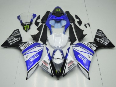 Billige Weiß Blau Schwarz Grün Monster Yamalube 2012-2014 Yamaha YZF 1000 R1 Motorrad Verkleidung