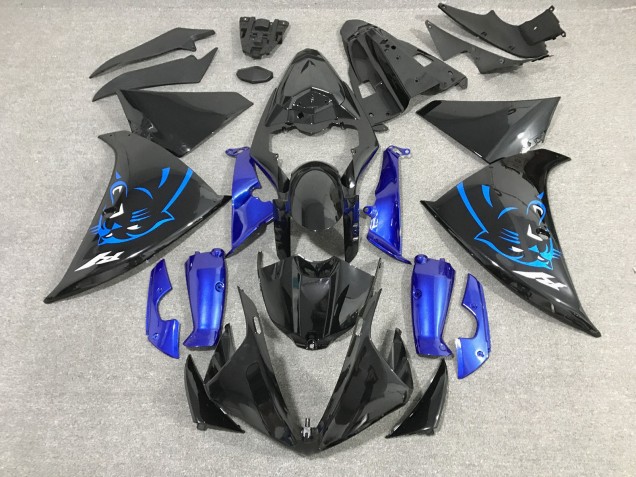Billige Glänzendes Schwarz Blau Panther 2012-2014 Yamaha YZF 1000 R1 Motorrad Verkleidung