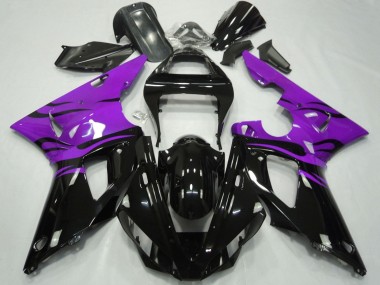 Billige Lila Glänzendes Schwarz Flamme 2000-2001 Yamaha YZF 1000 R1 Motorrad Verkleidung