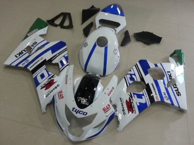 Billige Weiß Blau Schwarz Grün Tyco 2004-2005 Suzuki GSXR 600 / GSXR 750 Motorrad Verkleidung