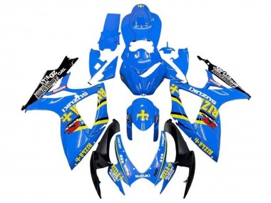 Billige Blau Gelb Schwarz Rizla 2006-2007 Suzuki GSXR 600 / GSXR 750 Motorrad Verkleidung