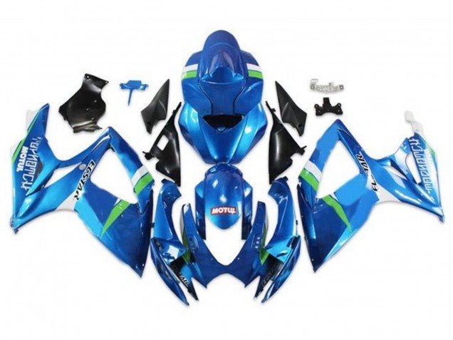Billige Blau Grün Weiß Ecstar 2006-2007 Suzuki GSXR 600 / GSXR 750 Motorrad Verkleidung