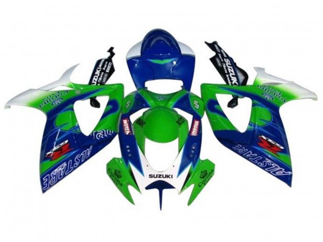 Billige Weiß Blau Grün Alstare 2006-2007 Suzuki GSXR 600 / GSXR 750 Motorrad Verkleidung