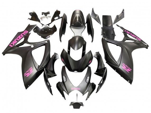 Billige Matt Schwarz Rosa 2006-2007 Suzuki GSXR 600 / GSXR 750 Motorrad Verkleidung