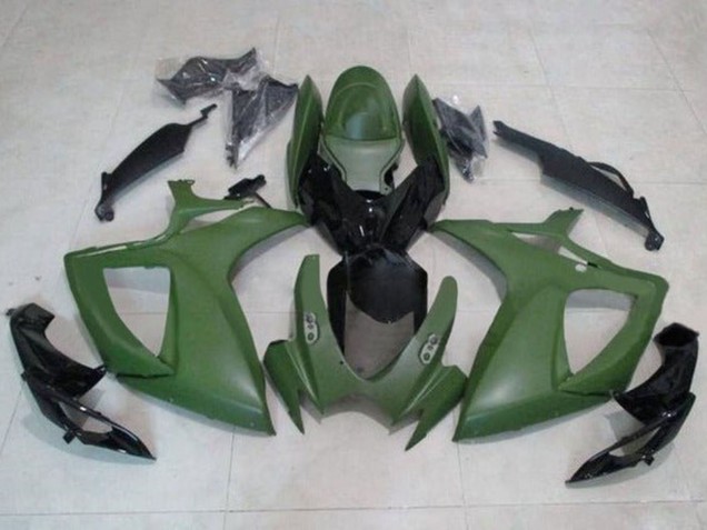 Billige Armee Grün Glänzendes Schwarz 2006-2007 Suzuki GSXR 600 / GSXR 750 Motorrad Verkleidung