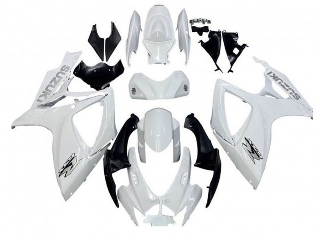 Billige Weiß Schwarz 2006-2007 Suzuki GSXR 600 / GSXR 750 Motorrad Verkleidung
