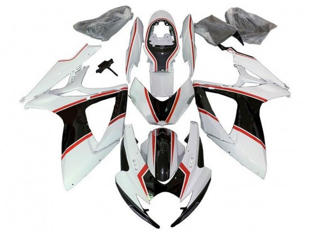 Billige Weiß Orange Schwarz Pinstreifen 2006-2007 Suzuki GSXR 600 / GSXR 750 Motorrad Verkleidung