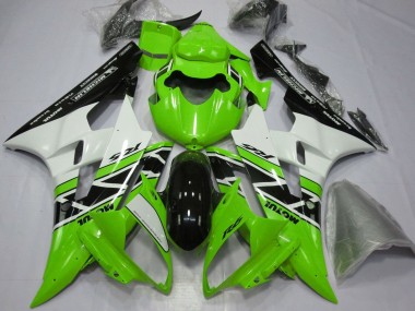Billige Grün Weiß Glänzendes Schwarz 2006-2007 Yamaha YZF R6 Motorrad Verkleidung