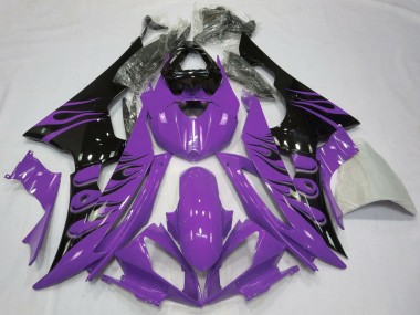 Billige Lila Glänzendes Schwarz Flamme 2008-2016 Yamaha YZF R6 Motorrad Verkleidung