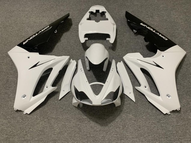 Billige Weiß Glänzendes Schwarz 2006-2008 Triumph Daytona 675 Triple Motorrad Verkleidung