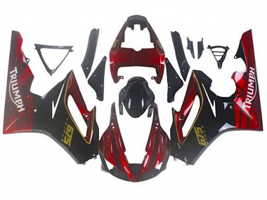 Billige Rot Glänzendes Schwarz 2009-2012 Triumph Daytona 675 Triple Motorrad Verkleidung