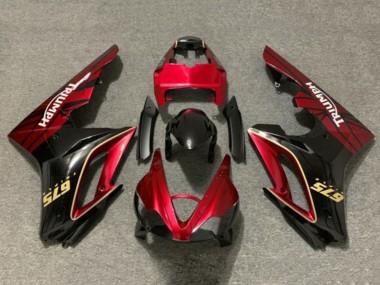 Billige Rot Gold Glänzendes Schwarz 2009-2012 Triumph Daytona 675 Triple Motorrad Verkleidung