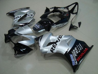Billige Honda VFR 800 Motorrad Verkleidung 2002-2013 - Silber Glanzendes Schwarz Repsol
