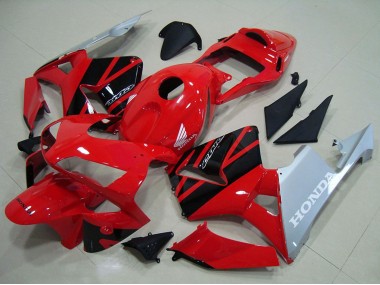 Billige Honda CBR600RR Motorrad Verkleidung 2003-2004 - Rot Silber Glanzendes Schwarz