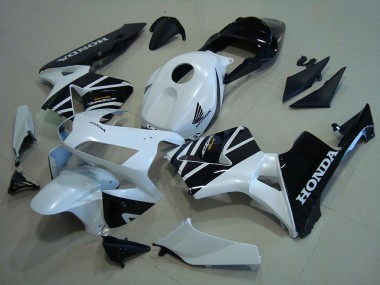 Billige Honda CBR600RR Motorrad Verkleidung 2003-2004 - Weiss Glanzendes Schwarz